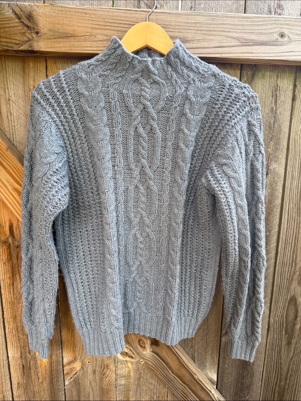 Alpaca Imports Blue Chunky Cable Knit Sweater